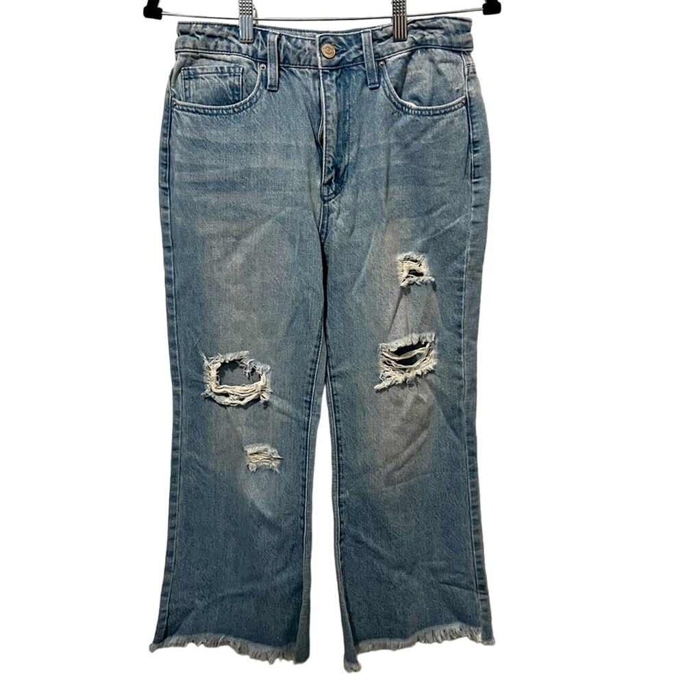 YMI Jeans - DREAM - Distressed Light Wash Flare Jeans Size 27